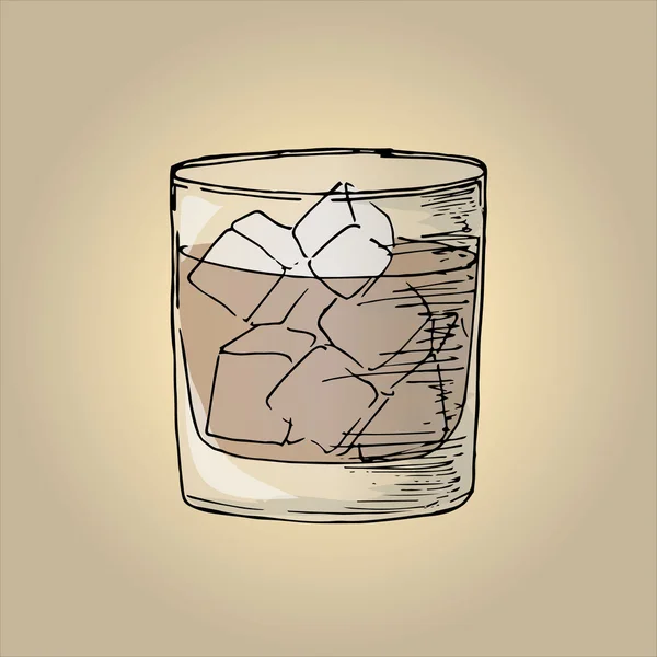 Ilustração cola com gelo em um copo —  Vetores de Stock