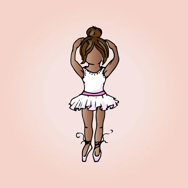 Ilustración de chica linda. Bailarina de ballet. Chica estudiante de vacaciones . — Vector de stock