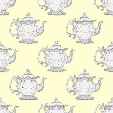 Resimde kaynar su. Çaydanlıklar ile Seamless Modeli.