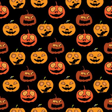 Cadılar Bayramı Illustration. Festival süslemeleri ile Seamless modeli. Festival kabak.