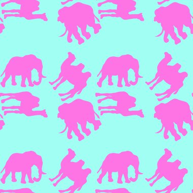 Deve ve filler ile resimde arka plan. Seamless modeli.