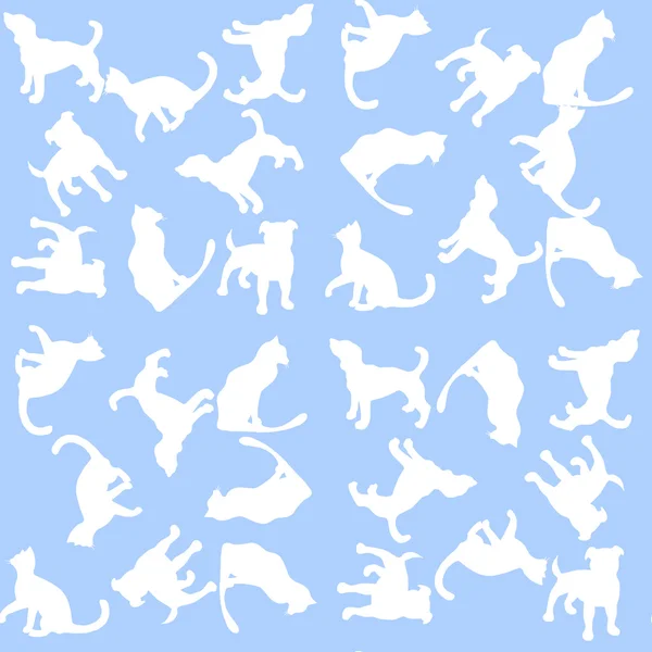 Illustration Background with dogs and cats. Seamless pattern. — Stock Vector