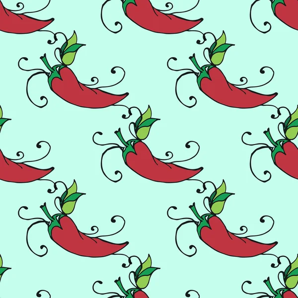 Ilustrace Mexiko chili Pepper. Bezešvé vzor. — Stockový vektor