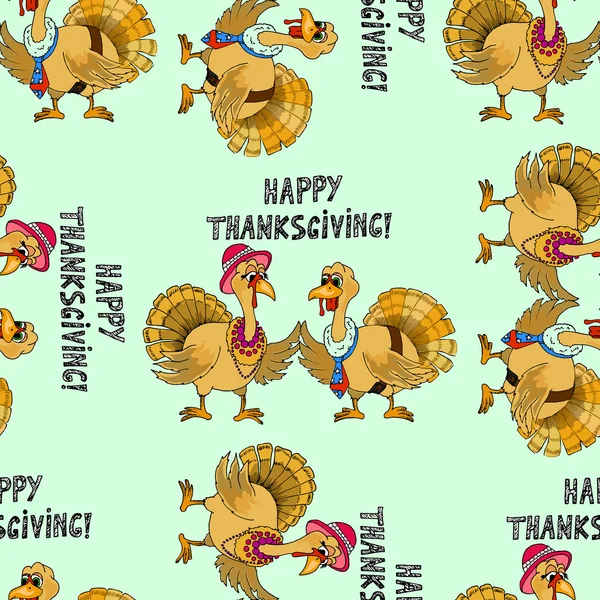 Εικονογράφηση της Τουρκίας. Ημέρα των ευχαριστιών. Χωρίς ραφή πρότυπο. — Διανυσματικό Αρχείο