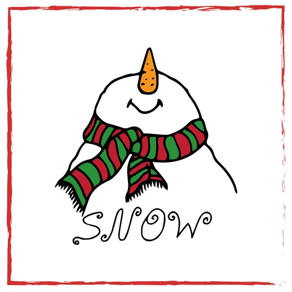 Illustrazione di Natale. Un pupazzo di neve. Modello senza cuciture . — Vettoriale Stock