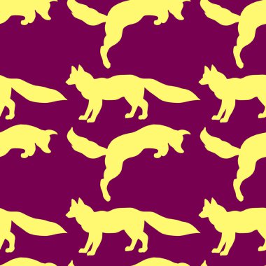 Tilki Illustration. Hayvanlar oynamak. Vahşi doğa. Seamless modeli.