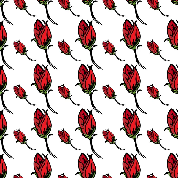 Floral illustration. Figure beautiful and colorful flowers. Seamless pattern. — Stockový vektor