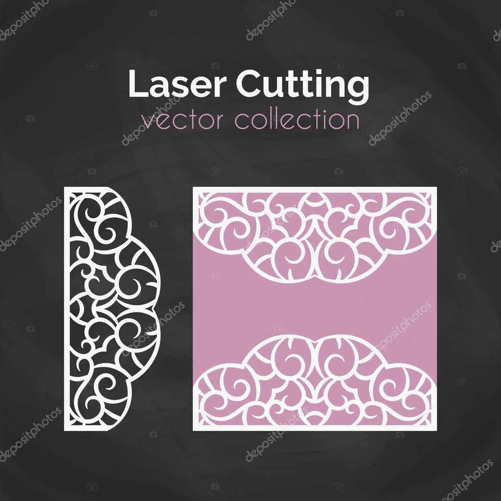 Laser Cut Card. Template For Laser Cutting. Cutout Illustration With