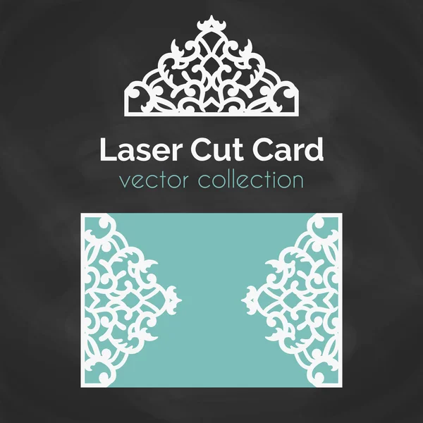 Laser Cut Card. šablona pro řezání laserem. Výřez obrázku s abstraktní dekorace. Die řezu svatební pozvánky. — Stockový vektor