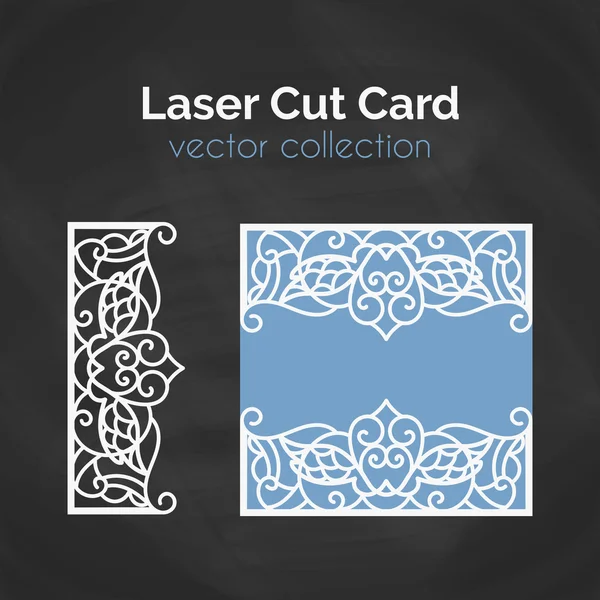 Laser Cut Card. šablona pro řezání laserem. Výřez obrázku s abstraktní dekorace. Die řezu svatební pozvánky. — Stockový vektor