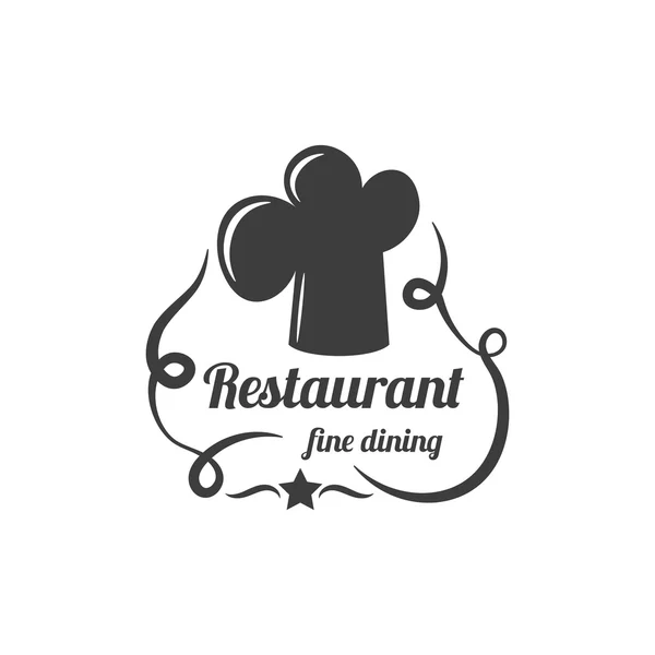 Restoran etiket. Yemek servisi Logo. — Stok Vektör