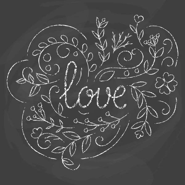 Tarjeta de amor. Diseño de letras dibujado a mano . — Vector de stock