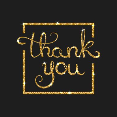 Altın metin kartı için teşekkür ederim. Modern fırça hat.