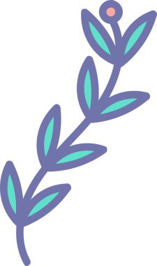 Basit Çiçek Çizgisi Simgesi Renkli illüstrasyon