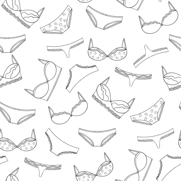 Modèle de lingeries sans couture. Soutien-gorge vectoriel et culotte design . — Image vectorielle