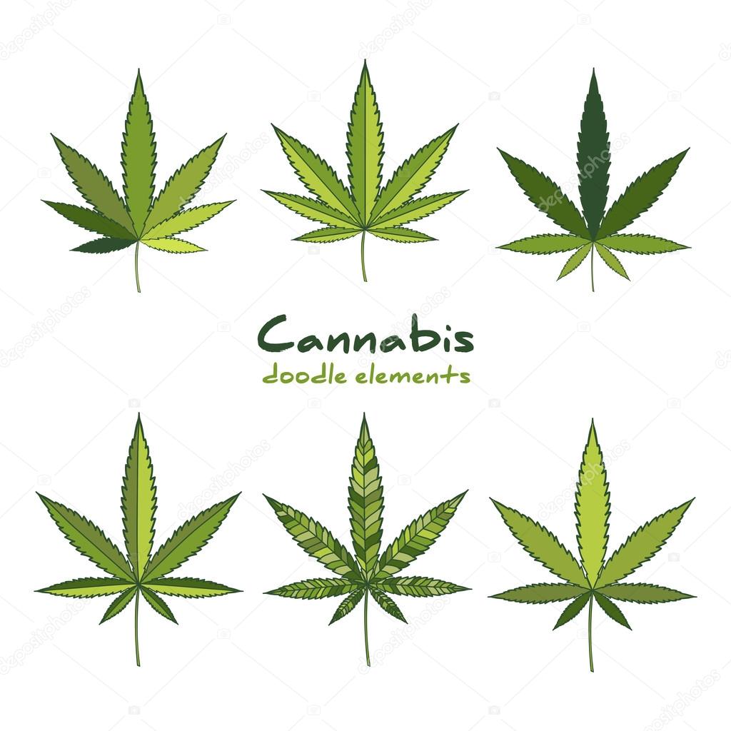 Cannabis logo set.