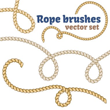 Rope brushes set. Realistic vector design. clipart