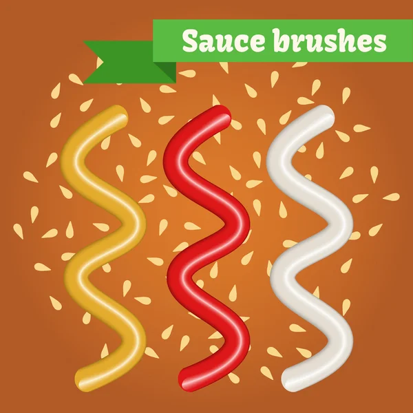 Vector sauce brushes. — Stock Vector