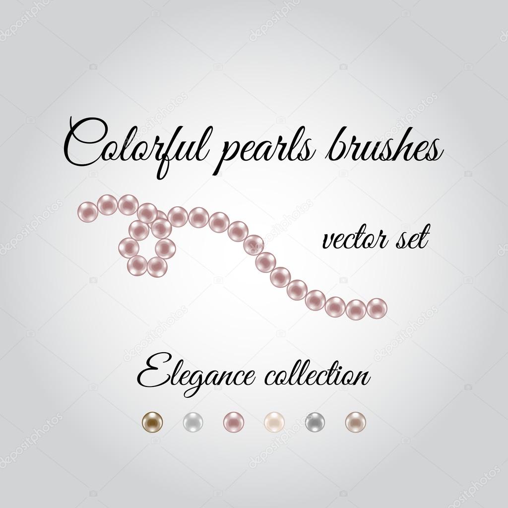 Colorful pearls brushes.