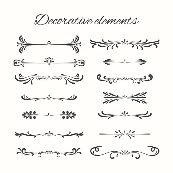 Desvíos hechos a mano. Elementos decorativos ornamentales . — Vector de stock