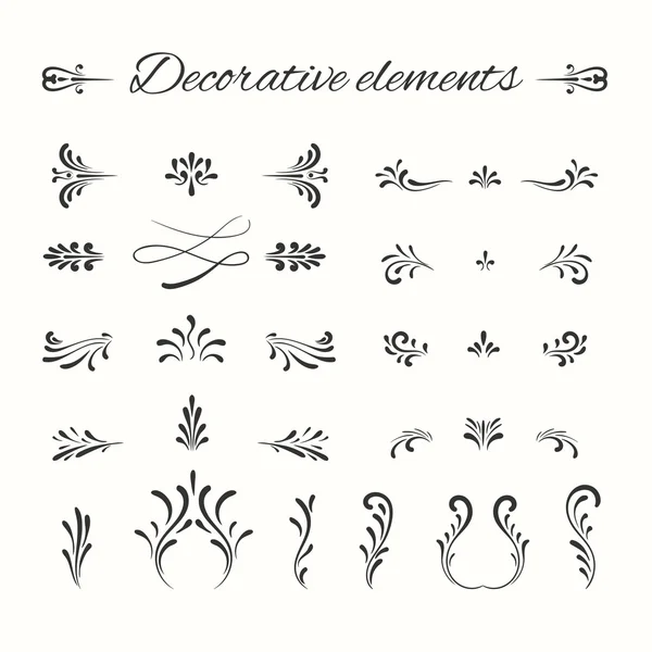 Set di divisori disegnati a mano. Elementi decorativi ornamentali . — Vettoriale Stock