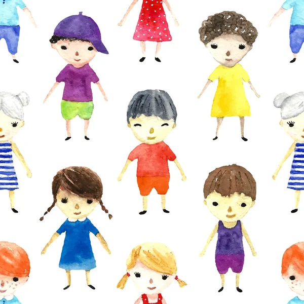 Watercolor children illustration. — ストックベクタ