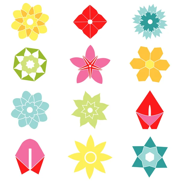 Icono plano iconos de flores . — Vector de stock