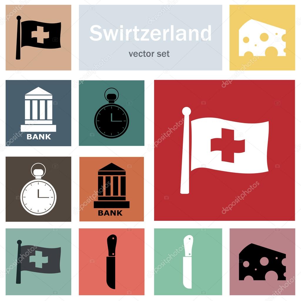 Switzerland icons.