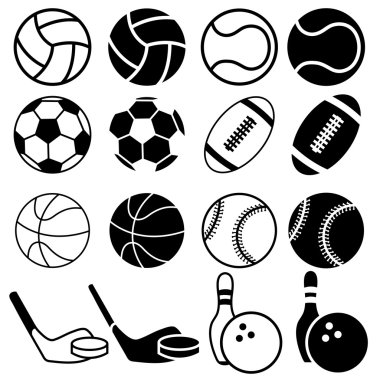 Set Of Sports Balls icons. clipart
