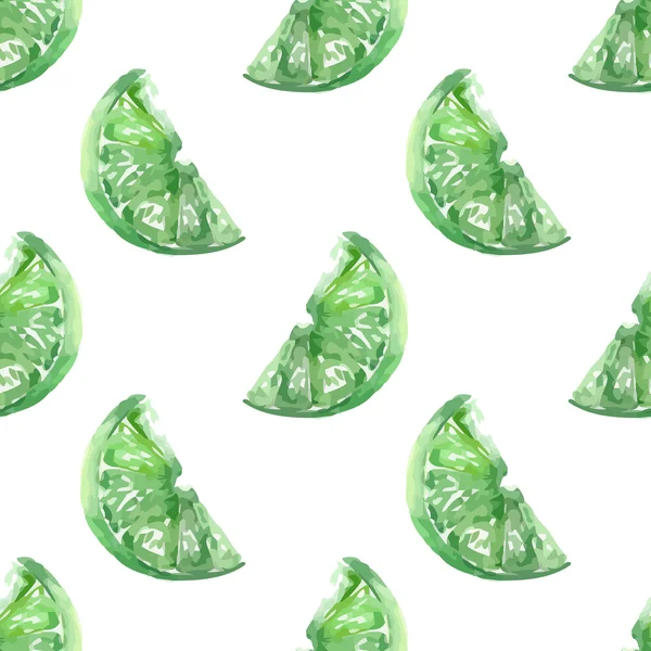 Aquarelle motif citron vert . — Image vectorielle