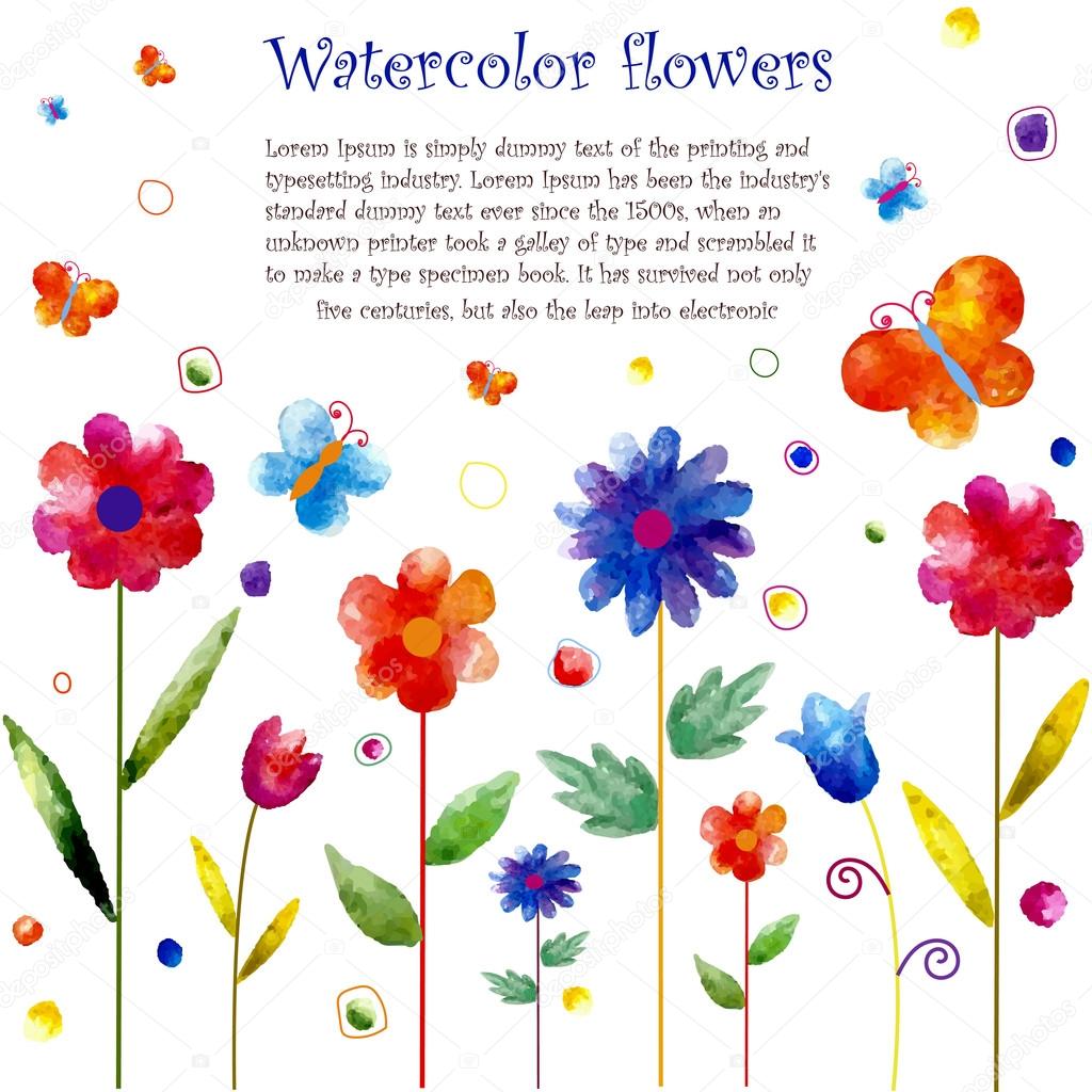Watercolor flower's background.