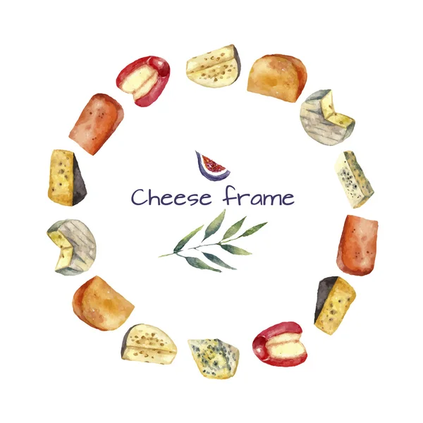 Cheese round frame. — 图库矢量图片