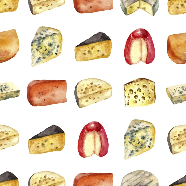 Watercolor cheese set with place for text. — 스톡 벡터