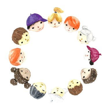 Children faces frame.