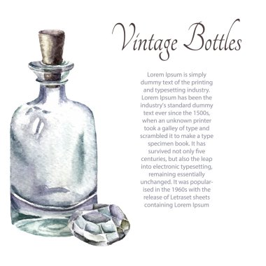 Vintage perfume bottles. clipart