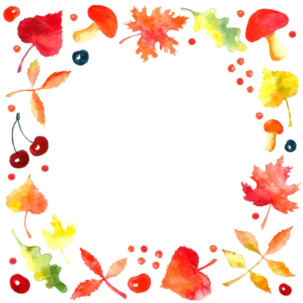 Set autunno acquerello . — Vettoriale Stock