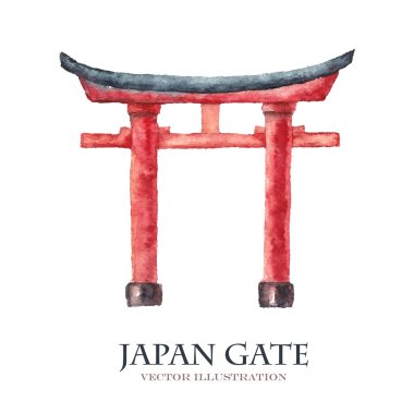 Japan gate isolated on white, torii gate, japanese gate. clipart