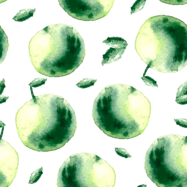 Aquarel apple naadloze patroon. — Stockvector