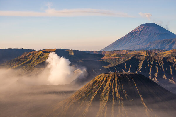 Mount Bromo, Mt Batok and Gunung Semeru in Java, Indonesia