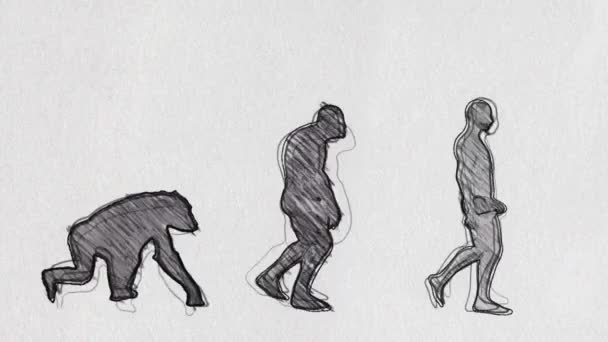 Evolution Timeline Walking in Pencil Sketch Seamless Loop