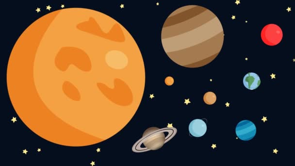 Cartoon Animation Of The Planets Of The Solar System