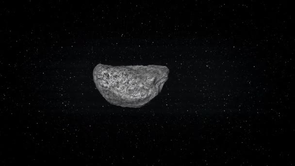 Overing astéroïde dans l'espace extérieur avec des étoiles 