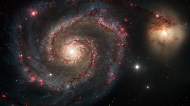 Een spiraal Galaxy in Outer Space illustratie — Stockvideo