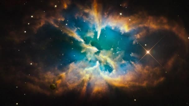 Uma ilustração de uma nebulosa galáctica no espaço exterior — Vídeo de Stock