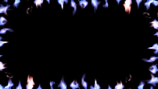 Cadre brûlant fait de flammes de gaz — Video