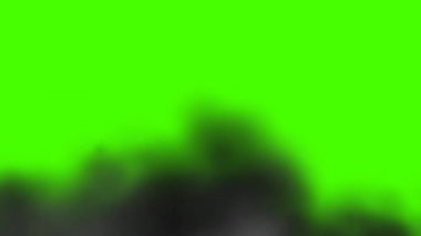 Yeşil ekran arka plan üzerinde karanlık atmosfer duman