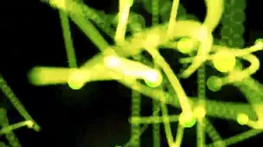 Yeşil parlak ışık darbeleri çalıştıran çevresinde ve titrek