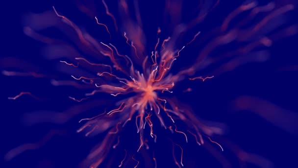 Illustration av hjärnans nervceller på en blå skärm — Stockvideo