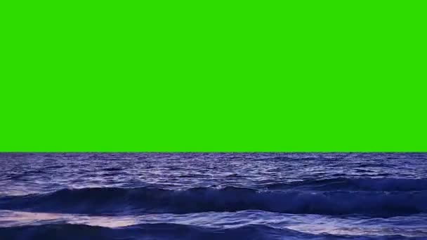 Ondas do mar em um fundo de tela verde — Vídeo de Stock