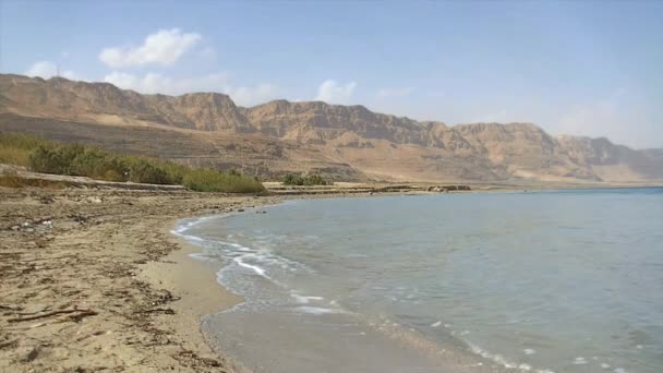 Hisnande utsikt över döda havet bergen — Stockvideo